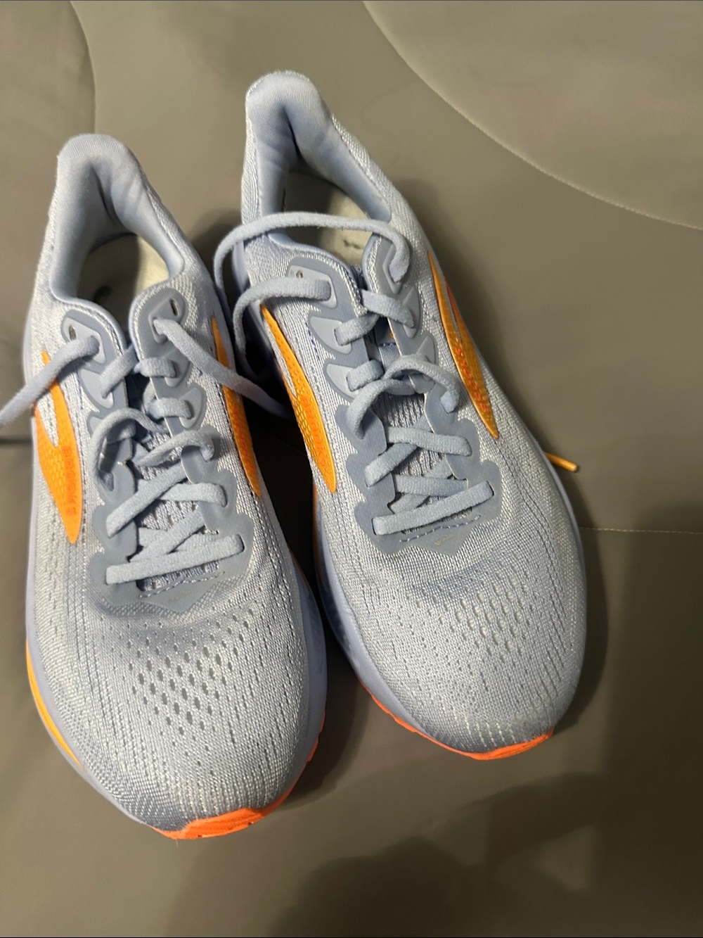 Brooks Light Blue and Orange Kids Sneakers